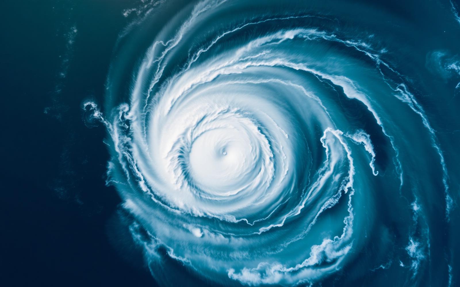 Aerial view of a hurricane